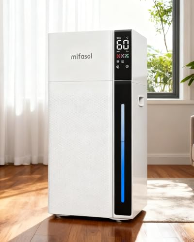 Mifasol Humidifier Large Room, 5.3Gal/20L Large Room Humidifiers for Home, Up to 1500 sq ft Whole House Humidifier, Cool Mist Humidifiers for Bedroom Plants Office Commercial Areas, White