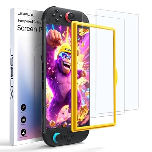 JSAUX 2-Pack Protector Pantalla Anti-reflejos para Nintendo Switch 2, Dureza 9H, Resistente a Arañazos, Cobertura Completa de Pantalla, Instalación Fácil con Marco de Montaje, Accesorios Protección | Ya disponible en tu tienda friki favorita! En mundofriki.es!