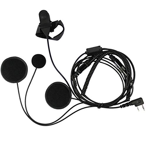 eoocvt 2 PIN Full Face Motorcycle Bike Headset Earpiece Mic for Kenwood BaoFeng