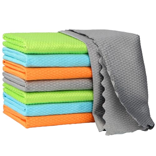 Aidea Microfiber Cleaning Cloths-8Pk, Glass Cloth Lint-Free Rags, Microfiber Towels For Cars, Dish Towels Absorbent Cleaning Cloth For House cover