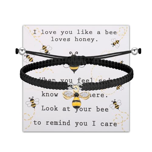 BLEOUK I Love You Like A Bee Bracelet - Modern Bee Themed Jewelry Gift For Women