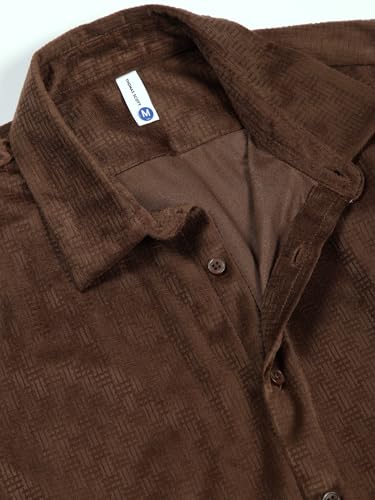 Image of Thomas Scott Men's | Solid | Textured Fabric | Full Sleeve | Slim Fit | Polyester-Blend | Spread Collar | Casual Shirt