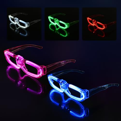 Weinsamkeit 10Pcs Gafas Luminosas LED, Gafas Led Fiesta Cyberpunk, Gafas de Fiesta, Gafas con Luces, Gafas de Neón, Gafas Electrónicas Futuristas para Festivales, Fiestas, Dj