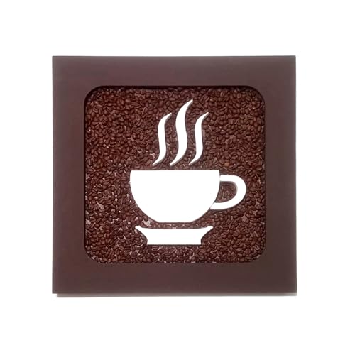 Quadro Decorativo Cantinho Do Café Em Relevo Com Grãos De Café 40x40cm