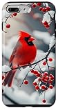 Red Cardinal Snowy Cardinal bird Winter wildlife Case for iPhone 7 Plus/8 Plus