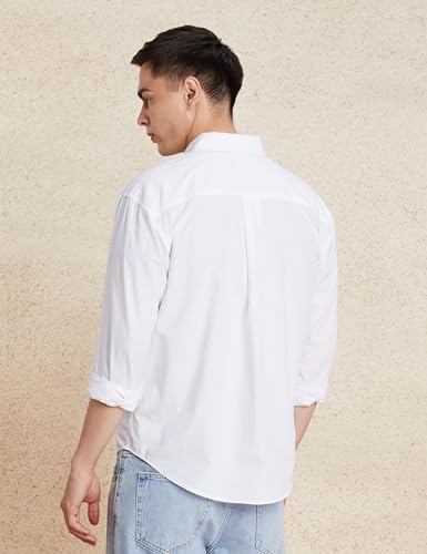 Image of Amazon Brand - Symbol Men's Solid Oversized Cotton Casual Shirt | Plain | Full Sleeve (Available in Plus Sizes)