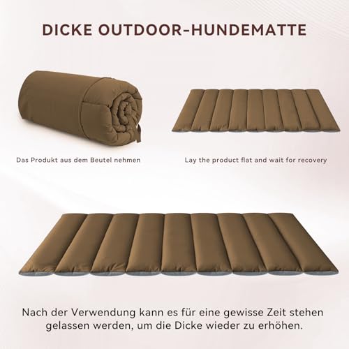 WESTERN HOME WH Hundedecke Outdoor für Unterwegs Hundedecke Wasserdicht Tragbar Hundematte Outdoor Komfort und Weiches Reisedecke Hund Wasserdicht Camping Hundebett, 110x68 cm (Braun)