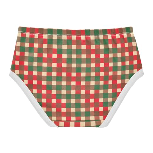 Girls' Breathable Triangle Panties Comfort Color for Kid Colorful Plaid in Sizes 2T,3T, 4T, 5T, 6Y and 8Y2