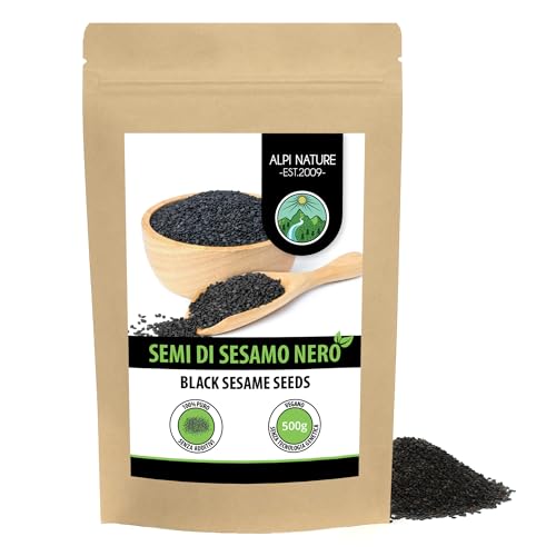 Alpi Nature Semi di Sesamo Nero 500g, Semi di Sesamo