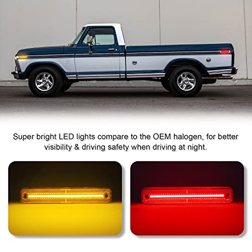 Shinefit Led Front Rear Side Marker Light Assembly Compatible With F0Rd F Series Truck 1973-1979/ Bronco 1978-1979/ Econoline 1975-1991 #TOP1