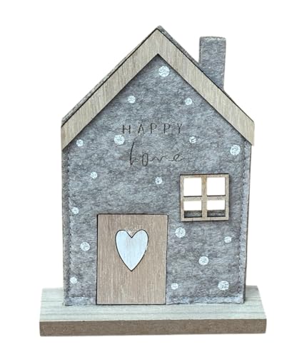 'Happy Home' freistehendes dekoratives Filzhaus (16 x 12 x 4 cm)