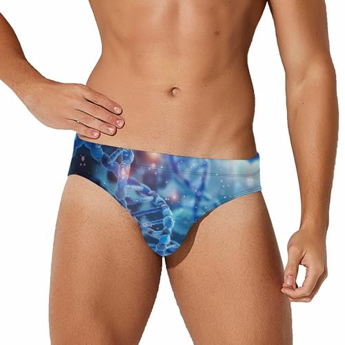 DNA Cell Scientific Mens Swim Briefs Quick Dry Swim Trunk Bikini Underwear Swimsuit 3XL
