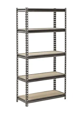 Muscle Rack UR301260PB5P-SV Silver Vein Steel Storage Rack, 5 Adjustable Shelves, 4000 lb. Capacity, 60" Height x 30" Width x 12" Depth, Silver