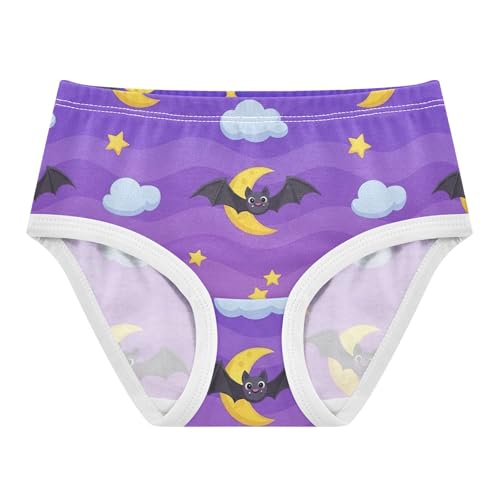 Cartoon Bats Halloween Purple Toddlers Underwear Floral 2t Cotton Girl Panties Cute Cartoon Undies Kids Briefs