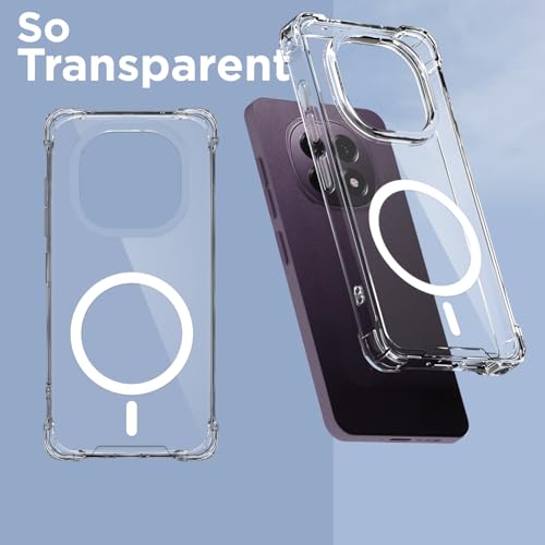 Image of Amazon Basics Back Cover for Oppo F29 5G Mag-Safe Shockproof PC + TPU Protective Case Magnetic Support Bumper Case (Transparent Mag-Safe)