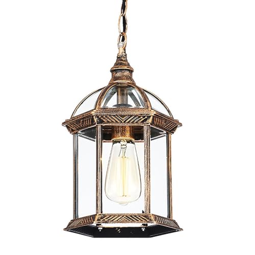 Plafonnier de ferme extérieur étanche et lanterne suspendue vintage en bronze