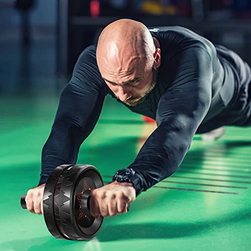 3 Inches Ab Roller, Ab Roller Wheel For Abdominal Exercise And Core Strength Training, Ab Wheel Roller Exercise Equipment For Home Gym Fitness, Ab Exercise Wheels With Knee Pad Black #TOP7