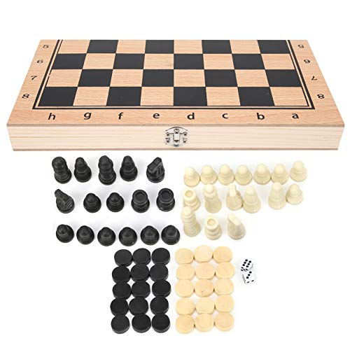 Juego de Tablero de ajedrez de Viaje, Juego de Tablero de ajedrez y Backgammon de Damas 3 en 1, para ni�os, Adultos, Actividades Familiares, Amigos, Entretenimiento(M)