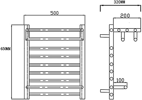 Toallero eléctrico de acero inoxidable 304 para pared 4