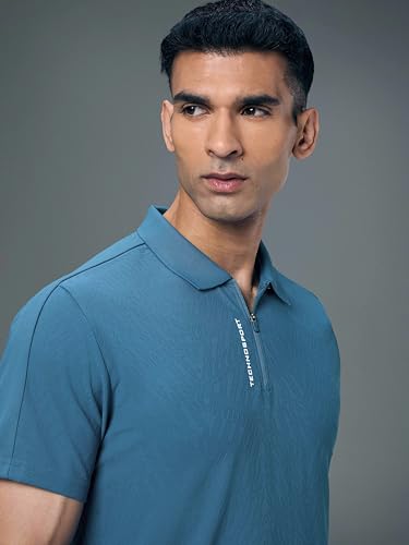 Image of TECHNOSPORT Men's Slim Fit Half Sleeve Crew Neck T-Shirt, MATPIQ Quick Dry Moisture Wicking Stretchable Sports Gym and Casual Wear