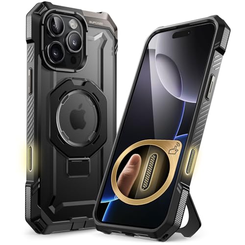 Image of SUPCASE PC For iPhone 16 Pro Rugged Case With Camera Control Capture Button(Unicorn Beetle Grip)[Compatible With Magsafe] Heavy Duty Rugged Magnetic Stand Phone Case For iPhone 16 Pro 6.3'' 2024,Black