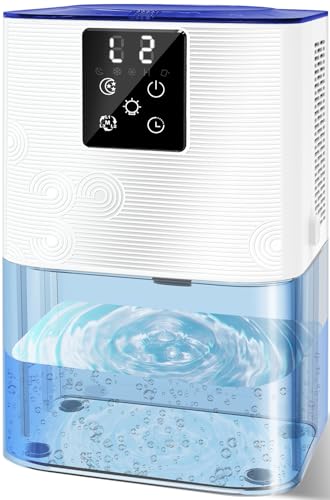 Dehumidifier,MTOX 3L/105 oz (1000 Sq Ft) Small Dehumidifiers for Rooms, Bathroom, RV, Quiet with...