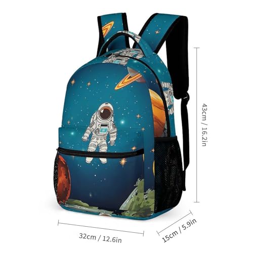 Outer Space Rocket Astronaut Backpack for Travel, Ultra Durable Small Bookbag Lightweight Daypack for Women Men2