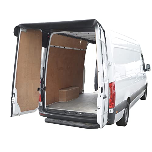 UK Custom Covers BDC613BAD2 Tailored Rear Barn Door Awning Cover Black - To Fit VW Crafter