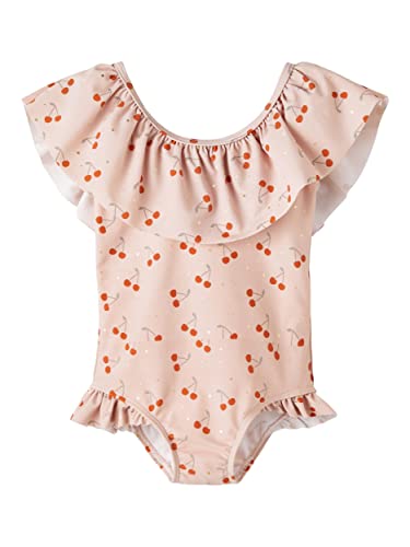 name it Girl's NMFZIZO Swim Suit Badeanzug, Rose Smoke, 110/116