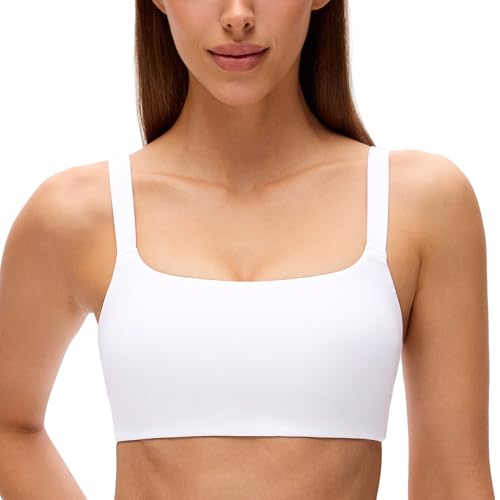 CRZ YOGA Butterluxe Adjustable Wide Strap Sports Bras for Women