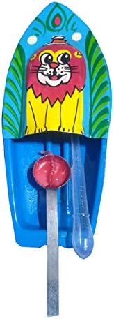 BG Bazzar Gali Put Put Naav for Kids Hand Painted Lion Boat with Free Dropper and Candle