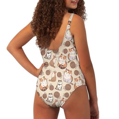 One Piece Swimsuit for Girls 7-20 Quick Dry Athletic Swimwear Cute Ballet Dance Leotard3