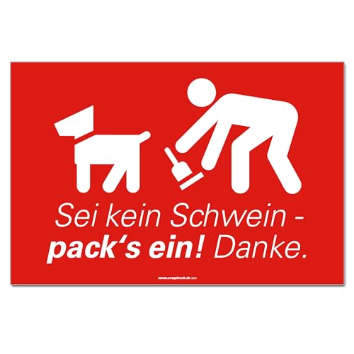 Mcties Hundekot Schild Kein Hundeklo Hinweisschild PVC 300 x 200 x 3 mm Vorgebohrt B1-Zertifiziert