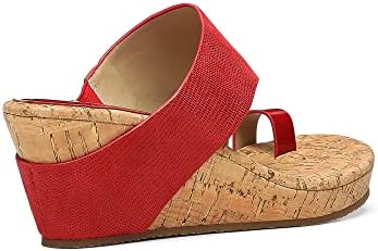 Donald Pliner GYER Metallic Lizard Print Suede Heel Wedge Platform, Comfortable Women, Leather, Slide Sandals, Tomato, 9 | Image 1
