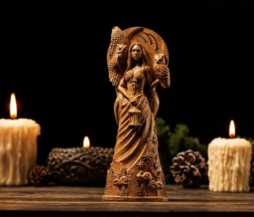 Estatua Diosa Nyx de Madera miniatura 6