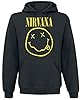 CID Men's Nirvana - Smiley Long - regular Hoodie, Black, Large #1