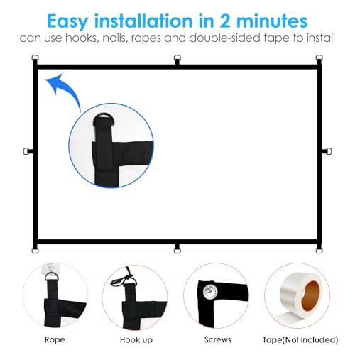 Pantalla de proyector 150 pulgadas plegable y lavable miniatura 7