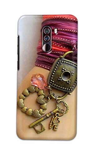 Image of Girl Hand with Keychain Hard Back Case Cover for Poco F1, Pocophone F1 Back Cover -(J5) VNS2228