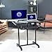 VIVO Mobile Height Adjustable Table, Stand Up Desk Cart with Sliding Keyboard Tray, Computer Workstation, Rolling Presentation Cart, Black, CART-V06A