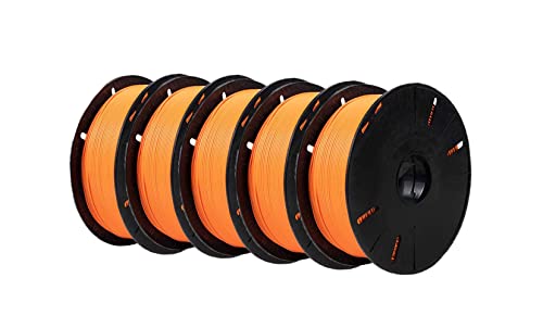Image of Tesseract Premium PLA + 1.75mm 3D Printing Filament | Dimensional Accuracy + /- 0.03mm | Compatible with Most FDM Printers | 1 KG 3D Printer Filament - PLA Orange (Quantity 5)