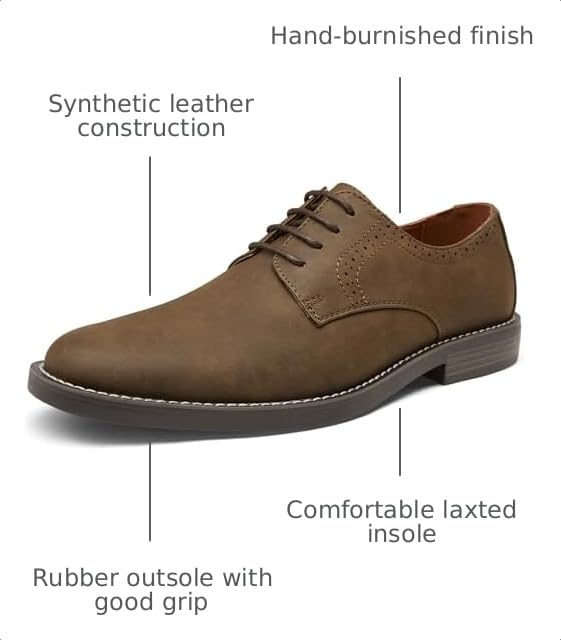 Image of Jousen Men's Dress Shoes Retro Casual Dress Shoes for Men