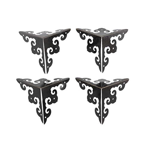 Caja de madera pies de la pierna en bronce con protector de esquina 2