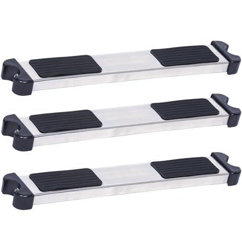 Image of POOLTOOL Swimming Pool Ladder 3 Steps, Replacement Ladder Step Stainless Steel 304 with Rubber Grip (Antislip) Long Lasting, Universal Size, SS 3 Pcs /Set