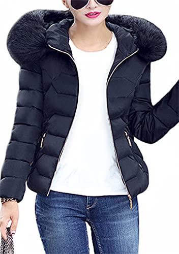 YMING Womens Winter Warm Down Coat Quilted Parka Jacket Oversized Puffer Outwear with Faux Fur Hood2