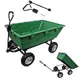 TRUTZHOLM XXL Profi Gartenwagen 350 Liter 500kg Kippmulde Transportwagen kippbar Aufsitzmäher Anhänger Handwagen ATV Quad mit Kupplung, zum Transport von Erde, Dünger, Laub, Holz, Steine