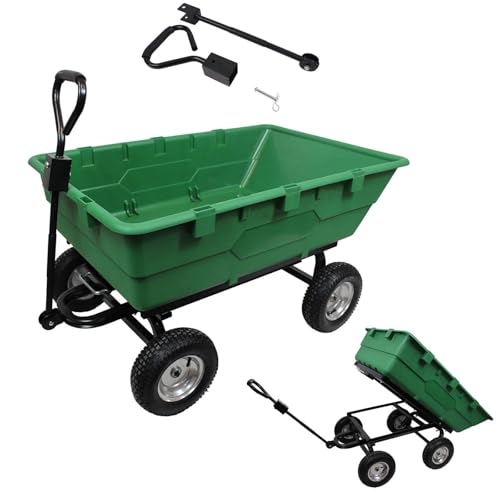 TRUTZHOLM XXL Profi Gartenwagen 350 Liter 500kg Kippmulde Transportwagen kippbar Aufsitzmäher Anhänger Handwagen ATV Quad mit Kupplung, zum Transport von Erde, Dünger, Laub, Holz, Steine TRUTZHOLM XXL Profi Gartenwagen 350 Liter 500kg Kippmulde Transportwagen kippbar Aufsitzmäher Anhänger Handwagen ATV Quad mit Kupplung, zum Transport von Erde, Dünger, Laub, Holz, Steine
