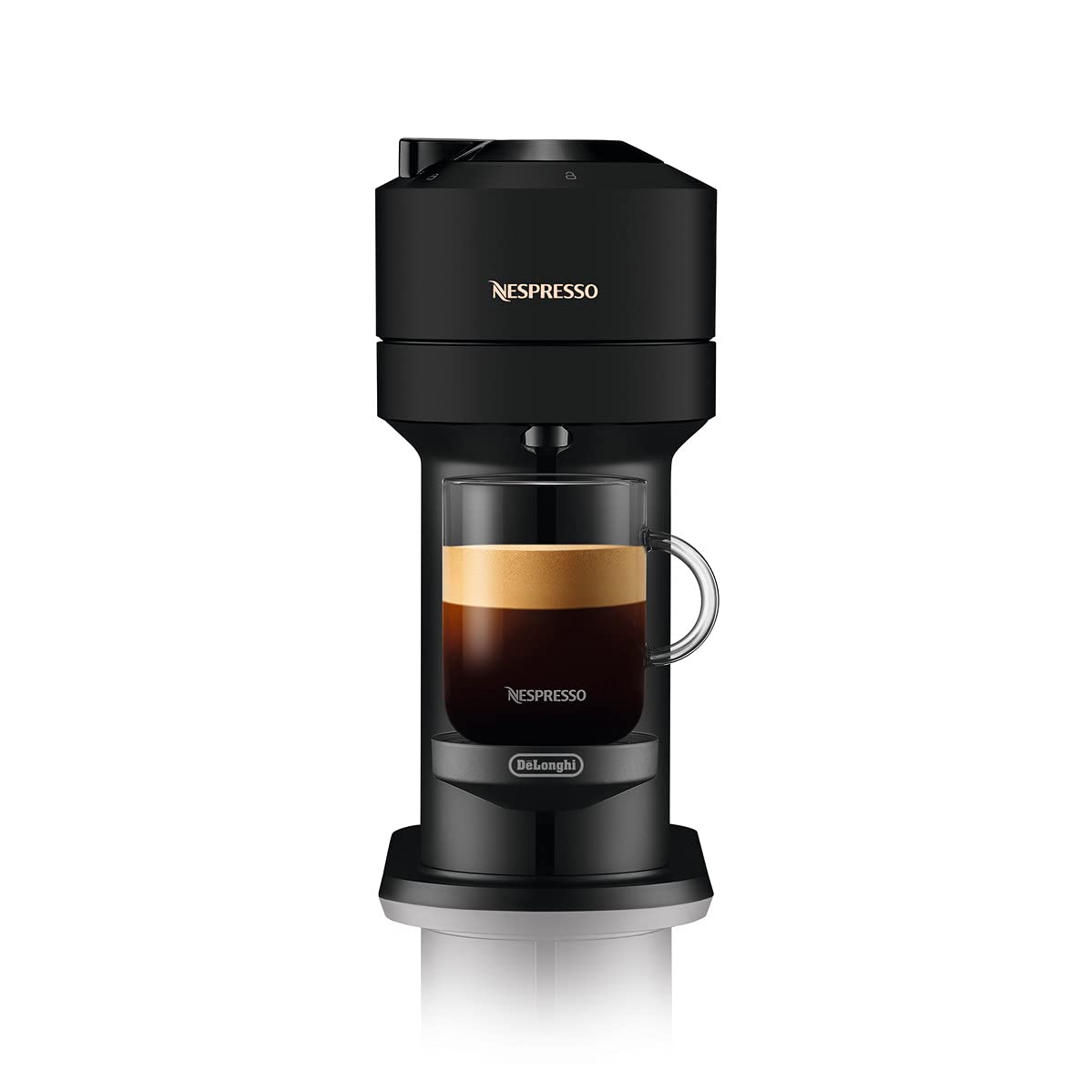 De'Longhi Nespresso Vertuo Next ENV120.BM, Macchina Caffè Automatica, Macchina Da Caffè A Un Pulsante, 4 Dimensioni Della Tazza, Tecnologia Di Centrifusione, Pacchetto Di Benvenuto Incluso, Nero Opaco