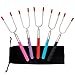 Grillspieße Edelstahl, 5 Stück Grillgabel Ausziehbar 86cm/34inch BBQ Gabeln mit Kunststoffgriff Grillstäbe Marshmallow Bräter Sticks für Lagerfeuer Camping BBQ Party Picknick Mahlzeit