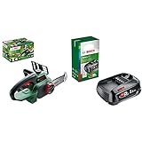 bosch universalchain 18 sega a catena a batteria, senza batteria, scatola di cartone & bosch batteria al litio 18 v da 2.5 ah accessorio power 4all batteria al litio da 18 v