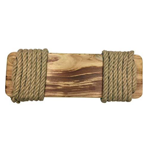 Holzschaukel Aoneky 60 x 20 x 3 cm mit Jute-Seilen für Garten und Terrasse